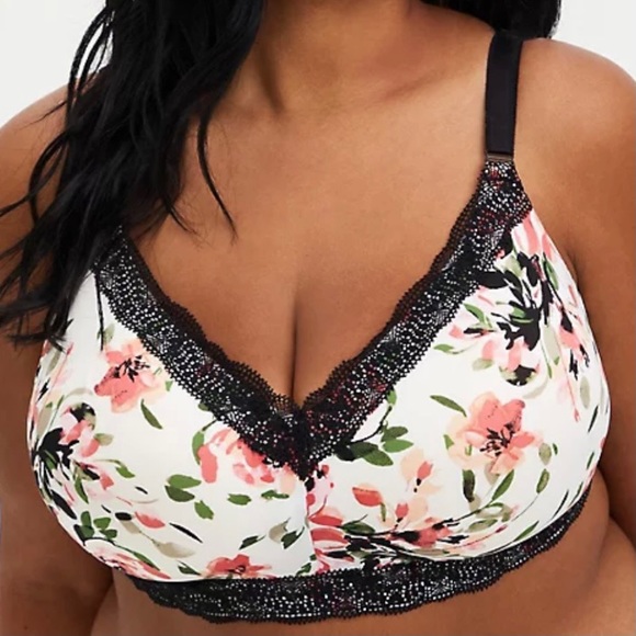 Torrid Floral 360 Back Smoothing Wire Free Bra 42C - Picture 1 of 6